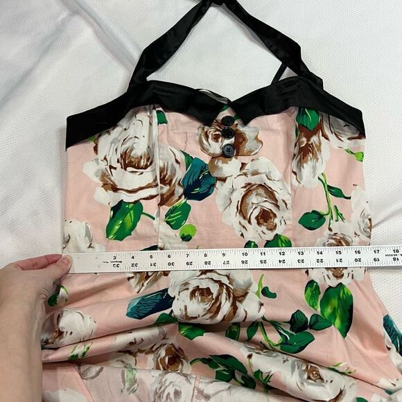Dressystar Pink Ink Flower Retro Cocktail Rockabilly Pin Up Dress - Picture 6 of 7